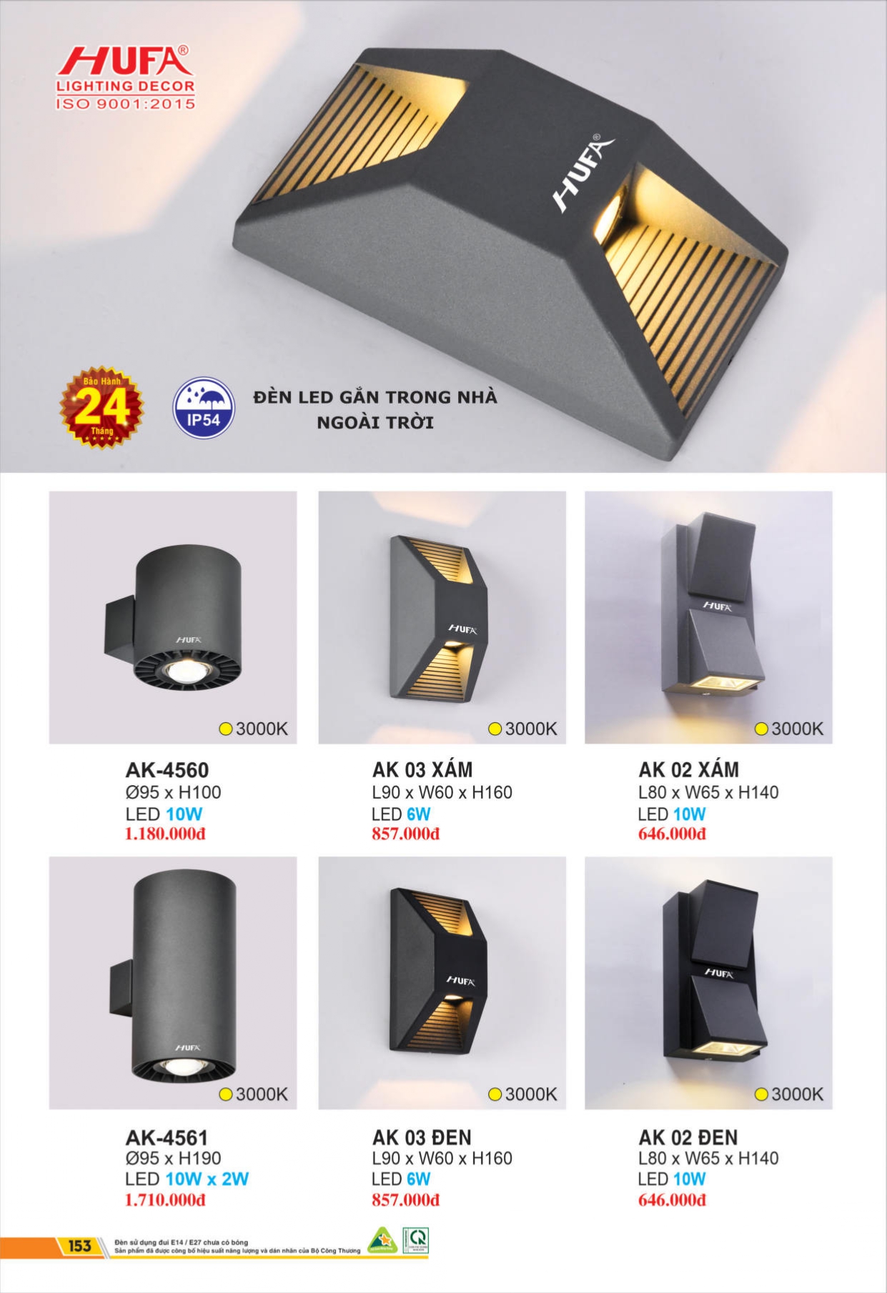 Bảng giá đèn LED HUFA 2026